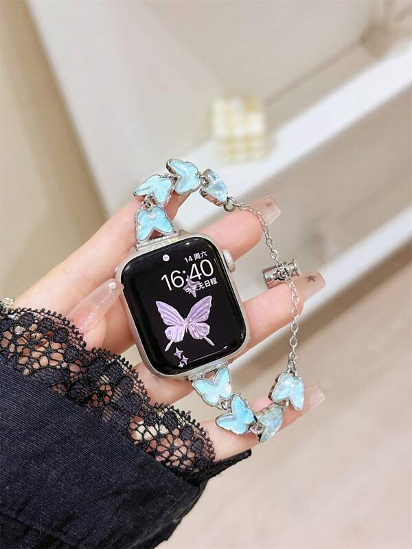 The New Dreamy Butterfly Strap Is Compatible With Apple Watch Straps, Compatible With Apple Watch Straps 10/8/9/7/6/5/4/3/2/1 Series, And Compatible With Apple Watch Straps Ultra40mm 44 41 45 49 42 38mm Women's Fashion Bracelet Accessories. It Is Not Stuffy And Comfortable To Wear, Perfectly Fitting The Wrist