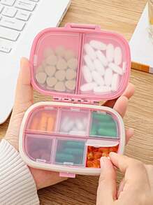 便携式 8 格密封药盒，防尘防潮，一周 7 天使用，黑色雏菊向日葵字母艺术字母设计，药丸、胶囊和维生素收纳盒，首字母旅行药丸收纳盒，8 格便携式 A-Z 字母药盒，每日维生素药盒，口袋钱包药品收纳盒小药丸容器，字母 ID 吊饰收纳盒 - 彩色 - 查看 11