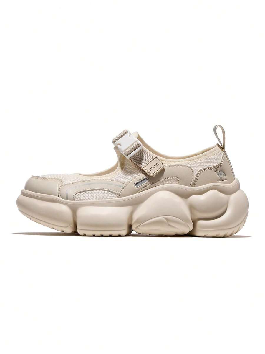 CAMEL CROWN 女士休闲鞋春夏骆驼运动沙滩凉鞋透气网眼轻便防滑女鞋 - 米色 - 查看 1