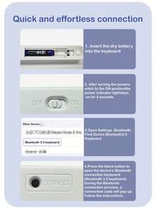 Teclado inalámbrico Bluetooth portátil mini de 78 teclas para computadora y tableta, teclado de oficina, control inalámbrico en segundos (preste mucha atención a la descripción del producto). - Plata - Ver 12