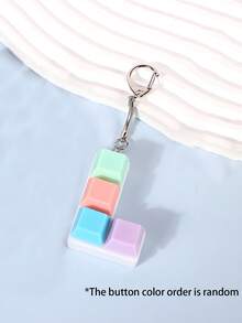 1pc Minimalist Colorful Keyboard Fidget Toy, 4-Key Keyboard Cube, Stress Relief, Can Be Used As Keychain, Car Key Chain, Bag Pendant, Keychain Accessory, Keyboard Button Design, Adult Finger Keychain, Finger Press Keychain, Soothing Keychain, Focus Relaxation Lanyard Keychain, Birthday Gift, Party Gift, Holiday Gift. Car Accessories Package Decoration, Cute Gothic Y2K Bag Hanging Rope, With ID Card Holder.