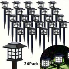 24/12/6pcs Solar Outdoor Light, IP44 Sidewalk Light, LED Landscape Lighting Garden Light, Suitable For Sidewalks, Driveways, Courtyards And Lawns, Solar Garden Decoration, Christmas Decoration, July 4th Decoration - 白色 - 查看 11