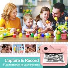 儿童相机即时打印，数码相机，适合3-12岁儿童的圣诞节生日礼物，适合幼儿的即时相机，适合5 6 7 8 9岁男孩女孩的便携式相机玩具 - 彩色 - 查看 5