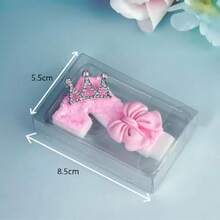 1pc Number 0-9 Digit Birthday Candles, Pink Bow With Crown With Glitter Sequins, Suitable For Birthday Party Cake Decoration, Suitable For Anniversary Parties,Suitable Wedding Anniversary , Suitable For Cute Pet Theme Cake Decoration Candles, Cake Decoration Pure Handmade DIY,Preferred Gift - Pink - View 3