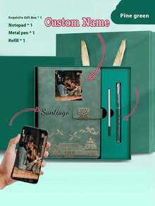 1pc Custom Notebook Set, Personalized With 26 Letters, Text, And Your Own Photo, Perfect Graduation Or Back To School Gift, Custom A5 Notebook With PU Leather Cover, Ideal Gift For Children, Close Friends,School Supplies,Back To School,For Office,For School,For Classroom,For Teacher Gifts,For University,For Colleague,For Dorm Rooms,For Teacher,For Boys And Girls,For Teenagers,Junior High School Students,Middle School Students,High School Senior High School Students,College Students,University Students,Freshman,Sophomore,Underclassmen - Multicolor - View 2