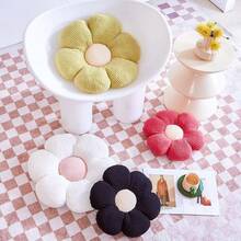 MEIJUANAAWhite Flower Decorative Throw Pillows - Cute Daisy Shaped Plush Pillow, Soft 14.9 Floor Cushion - Xanh nhạt - Xem 4