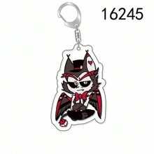 Anime GOODS Anime Acrylic Keychain -Vicky Charlie Alastor Cute Y2K Cartoon Pendant, Suitable For Bags And Keys, Perfect Gift For Fans, Cosplay Accessories Car Key Bag Backpack Small Jewelry Key Ring Accessories Creative Student Gifts Anime Derivatives, Creative Backpack Pendants, Car Key Pendants, Acrylic Keychains, Japanese Comic Pendants, Neko Contents Seed Keychain Collectibles, Pendants, Otaku Collection Gifts, Cheap Gifts School Letter Car Accessories Goth