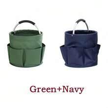 1 件 600D 牛津布花园工具储物桶，多口袋手持折叠桶，花园工具收纳袋