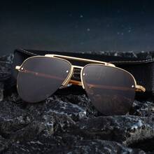 1 Pair Aviator Fashion Glasses, New Retro Street Casual Elegant Style, Unisex UV Protection Driving Outdoor Fashion Glasses
