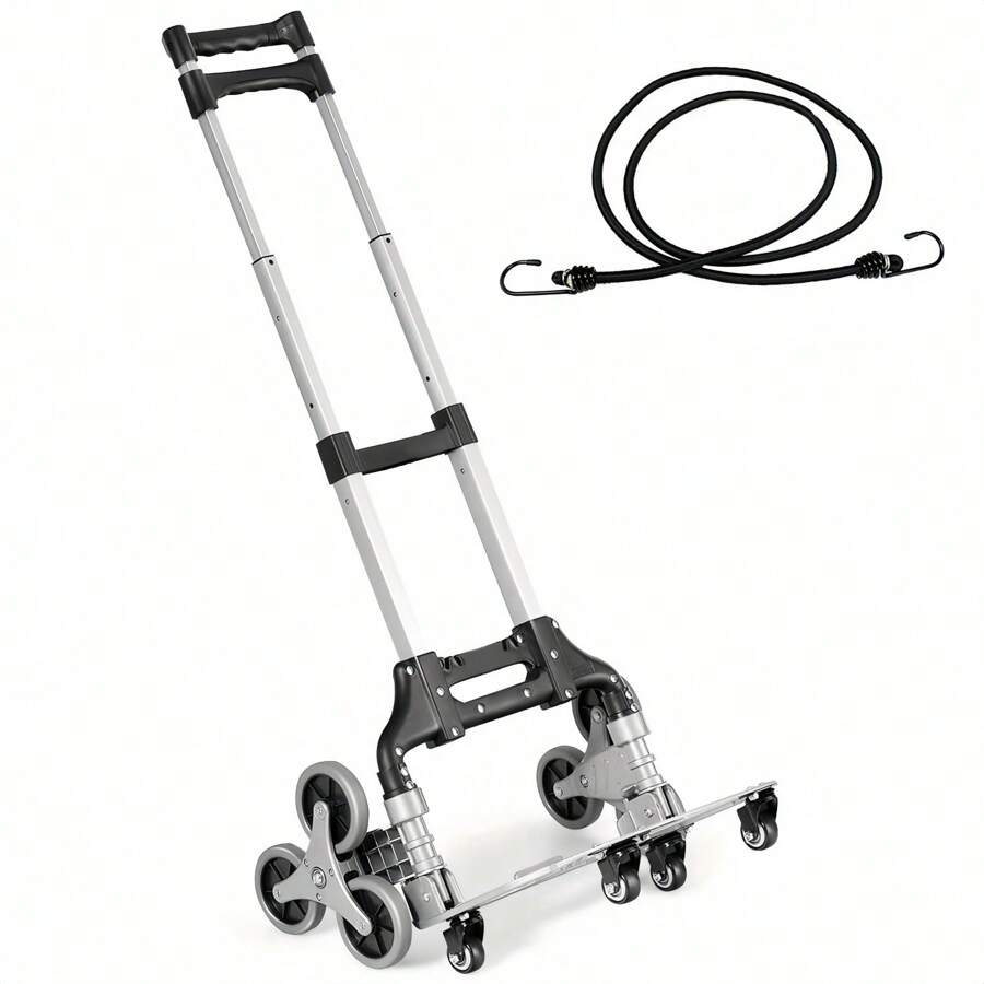 Klapptransportwagen] Tragbarer klappbarer Treppensteigwagen - Handwagen Transportkarre mit Gummiseil