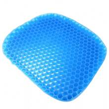 Gel Seat Cushion - Double Thick Honeycomb Cushion With Cloth Cover, Ergonomic & Cooling Design For Car, Wheelchair - 水鴨藍 - 查看 4