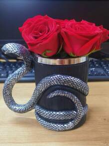 1 Peça Caneca com Design de Cobra em Resina com Revestimento de Aço Inoxidável 304, Copo Portátil Poderoso de Uso Doméstico Único, Copo de Água Personalizado