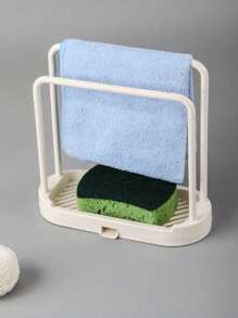1 pieza Organizador de bandeja para fregadero de cocina, adecuado para esponjas, trapos de cocina, trapos, cepillos, almacenamiento y organización de estropajos