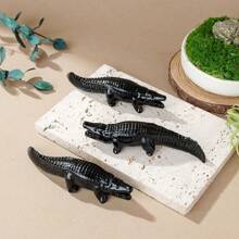 1pc Natural Crystal Obsidian Crocodile Crystal Animal Carving Creative Desktop Decor