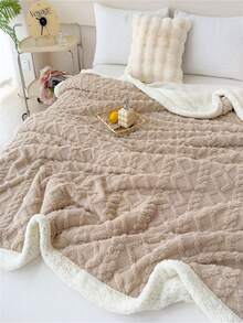 1 pieza Manta de franela Sherpa estilo bohemio jacquard, manta suave y acogedora de felpa para Halloween, Navidad, decoración de sala de estar y dormitorio, manta de felpa francesa rosa para el verano