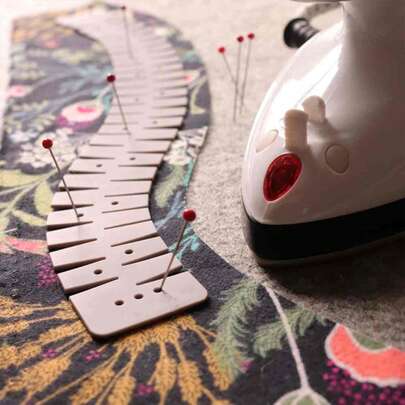 2Pcs Flex Silicone Hemmer Professional Sewing Tool For Perfect Hems Heat-Resistant Hem Ruler Flexible Sewing Aid Marking Holes For Shirt Tails Necklines & More