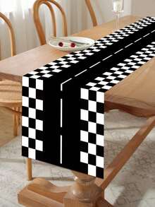 1件赛车主题桌旗，180*35厘米PE材质桌布，适用于厨房和餐厅装饰、婚礼用品、新娘送礼会、赛车主题生日派对装饰、赛车派对用品、婴儿派对餐桌装饰、节日派对餐桌装饰、桌面装饰、赛车游戏配件 - 賽車跑道 - 查看 3