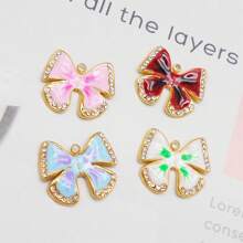 1 Pieza Dije de mariposa de lujo de acero inoxidable con rhinestones - Colgantes esmaltados para manualidades de joyería, aretes, collares, pulseras