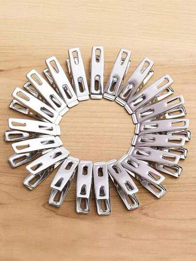 20pcs Stainless Steel Multi-Purpose Clothespins, Household Use