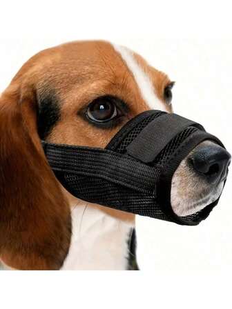1 Piece Adjustable, Breathable, Comfortable, Anti-Bite And Anti-Bark Dog Mask, Dog Mouth Cover - Polyester Material, Suitable For Small And Medium Dogs To Wear Comfortably