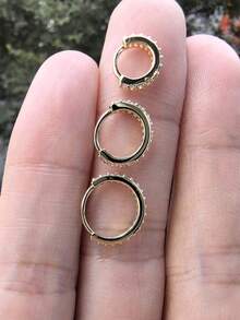 1pc Cubic Zirconia Decor Nose Ring For Women & Men 6mm 8mm 10mm - Yellow Gold - View 4