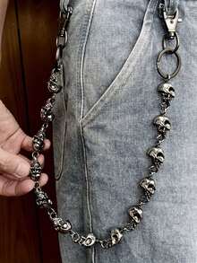 Cadena de cintura gótica punk pesada, cadena de cinturón vintage rock punk para hombres, llaveros - Multicolor - Ver 1