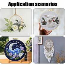 4 pièces/set de 2025 Nouveaux cadres de broderie circulaires en plastique haut de gamme, avec 10 aiguilles, de différentes tailles, cerceau de point de croix en plastique durable, convient pour l'artisanat et les projets DIY, point de croix, point perforé, accessoires de broderie - Multicolore - Voir 9