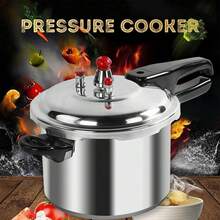 3/9 Litre Home Dual Handle Aluminum Pressure Cooker Kitchen Catering Cookware UK - Silver - View 9