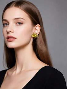 1 par de aretes de mujer con estilo vintage, aretes tipo gota con diseño de ojo del diablo en color mate y acabado vintage francés para damas