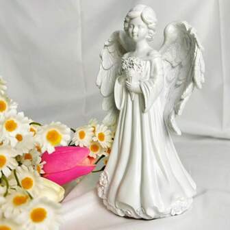 1pc,Charming Angel Sculpture, Ideal For Garden And Home Decoration | Perfect For Porches, Living Rooms, Dining Rooms | Multi - Purpose Indoor/Outdoor Use | Add Romantic Beauty To Christmas And Holiday Decorations .