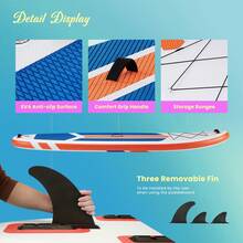 Tabla de paddle surf inflable OLIXIS, ultraligera, con accesorios premium, cubierta de EVA ancha, estable y antideslizante, ideal para jóvenes y adultos de todos los niveles. - Naranja - Ver 5