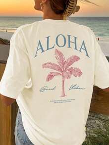 1 chiếc áo thun cổ tròn tay ngắn in họa tiết nhiều màu sắc thường ngày cho bé gái, quần áo mùa hè cho học sinh - Họa tiết thời trang sống động truyền cảm hứng cho trí tưởng tượng và thể hiện bản thân - Màu be - Xem 9