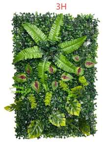 1片人造绿色植物墙板 | 40x60厘米 | 塑料材质 | 无需电源或电池 | DIY家居花园装饰 | 适用于户外露台、婚礼、圣诞节、感恩节、情人节、母亲节和毕业典礼装饰 | 易于使用，植物逼真 - 綠色 - 查看 15