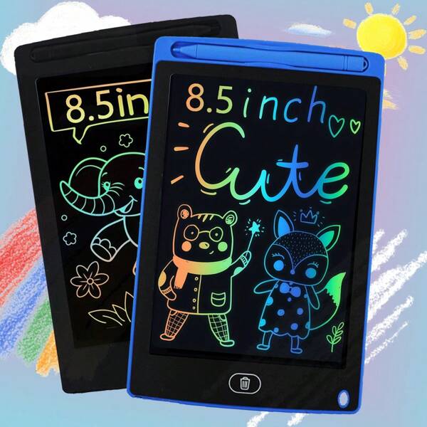 2 paquetes de Tabletas LCD borrables y reutilizables de 8.5 pulgadas de colores para niños de 2 a 7 años - Tableta de dibujo y juguete educativo para niños y niñas, el regalo perfecto para cumpleaños y Navidad