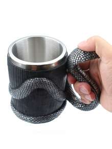 1 Peça Caneca com Design de Cobra em Resina com Revestimento de Aço Inoxidável 304, Copo Portátil Poderoso de Uso Doméstico Único, Copo de Água Personalizado