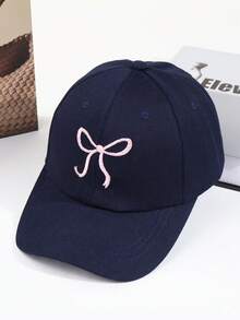 1Pc Y2K Style Bow Embroidery Baseball Cap, Adjustable Dad Hat, Cute Sweet Style Multipurpose Sun Hat Wear Cowboy Sport Baseball Cap, Vintage Embroidery Sun Block Outdoor Fashion Dad Hat Trucker Hat Women Girls - Pink - View 8