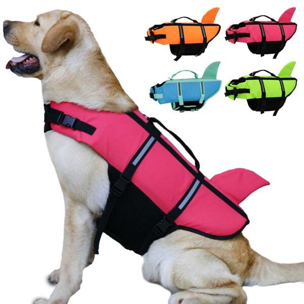 Metglad Hundeschwimmwesten, Schwimmwesten, reflektierende Bootssicherheitskleidung für Haustiere, Outdoor Wasserhundekleidung, Haustier-Schwimmwesten in verschiedenen Größen für große, mittelgroße und kleine Hunde