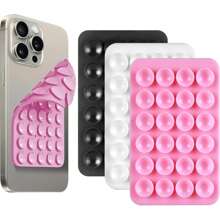 Silicone Suction Cup Phone Holder,Double Sided Suction Holder Back Of Phone Multifunctional Sticky,Anti-Slip Hands-Free,For Shower Mirror Car Selfies And Videos Compatible With IPhone, Android Phone, Gift For Birthday, Family, Friends Phone Stand, Phone Accessories