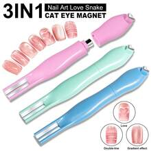 3/1 Pieza Imán de ojo de gato con forma de corazón, removible y de 3 en 1 para uñas, imanes para arte de uñas, imán para esmalte de uñas efecto ojo de gato (azul, verde, rosa), suministros para uñas, herramientas para uñas, herramientas para arte de uñas, de vuelta a la escuela, uñas, herramientas para uñas postizas - Multicolor - Ver 2
