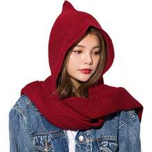 SIQITECHNO Winter Women Hooded Scarf Knitted Hooded Long Scarf Large Head Wrap Scarves For Women Lightweight Warm Shawl - iii - View 8
