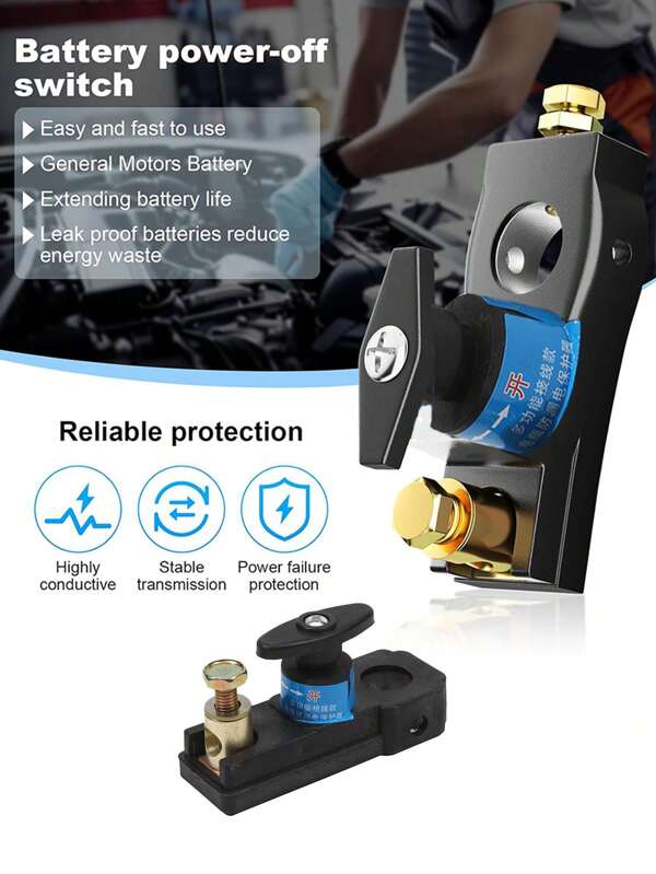 1 Stück Universaler Auto-Batterie-Trennschalter, Batterie-Terminal Anti-Leck-Schalter, Batterie-Trennungs-Isolator Ausschalter, Schwerlast-Batterie-Trennschalter - Doppel-Terminal Sicherheitsisolation, Manueller Betrieb, kompatibel mit 12V/24V Systemen - Anti-Leck-Schutz für Autos, LKWs, Boote, Wohnmobile, ATVs, Marine - Industriefeste elektrische Trennung, robustes Design, hohe Leitfähigkeit, für Bootsbesitzer