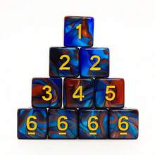 SWAJUJA 10PCS Polyhedral Dice - D6 Acrylic 16mm 6 Sided Double Color Game Dice For RPG, MTG, Table Games