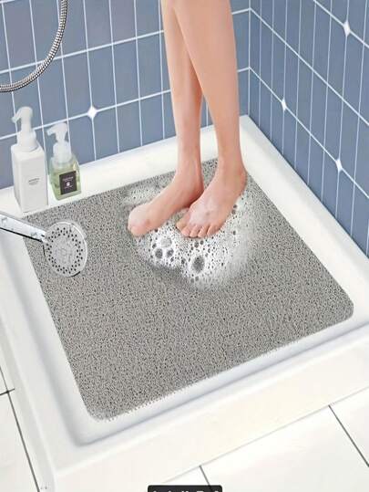 [Anti-Slip Shower Mat] Quick Dry Anti-Slip 1 Pc Shower Mat, Comfortable Bath Mat, Textured Surface, Easy To Clean Shower Floor Mat, 1 Cm Thickness, Bathroom Anti-Slip Mat With Drainage Holes, Fast Drying PVC Shower Mat For Wet Area, Shower Room, Waterproof And Easy To Clean, Anti-Slip Shower Mat, Suitable For Entryway Dirt-Trapping Mat Back To School Bathroom Kitchen Decor