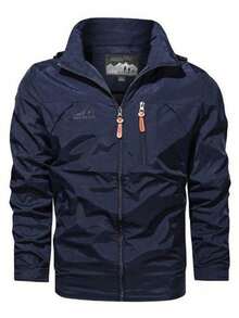 Men's Casual Waterproof Windbreaker, Men's Coats, Winter Coat, Hoodies, Camping, Hiking Jacket - 寶藍色 - 查看 6