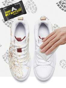 免冲洗鞋巾、运动鞋和鞋子清洁湿巾、运动鞋和运动鞋清洁布，12 片/36 片/60 片装 - 黑與白 - 查看 9