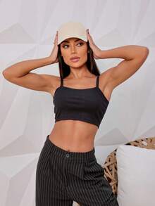 Kit Of 3 Cropped Top Blouses With Ribbed Straps - ĐEN/TẮT/XANH LÁ - Xem 2