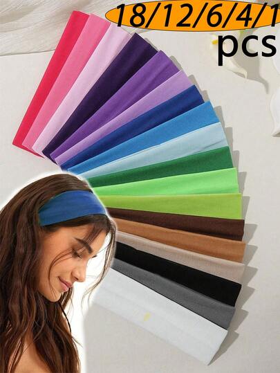 20pcs Women's Fashion Sports Headbands,Headbands For Women Non Slip,Headband,Multicolor,Sporty, Stretchy & Sweat - Wicking; Yoga, Hair Accessories, Random, Non - Slip Fashion Sports Hair Bands,1/2/4/6/8/10/12 Pcs Soft Cloth Stretchy Headbands For Workout, Yoga, Running