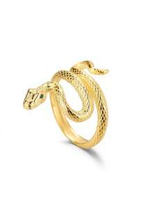 1pc Fashionable & Exquisite S925 Sterling Silver 18K Gold Plated Snake Ring, Suitable For Party Wear