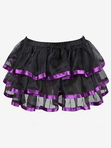 Women's Tulle Bustle Skirt Steampunk Skirt Women Dress Overskirt Costume Cosplay Halloween Costume - Màu tím - Xem 3