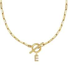 1 件金色 OT 扣项链，26 个字母 A-Z 吊坠项链，适合返校、毕业、节日礼物